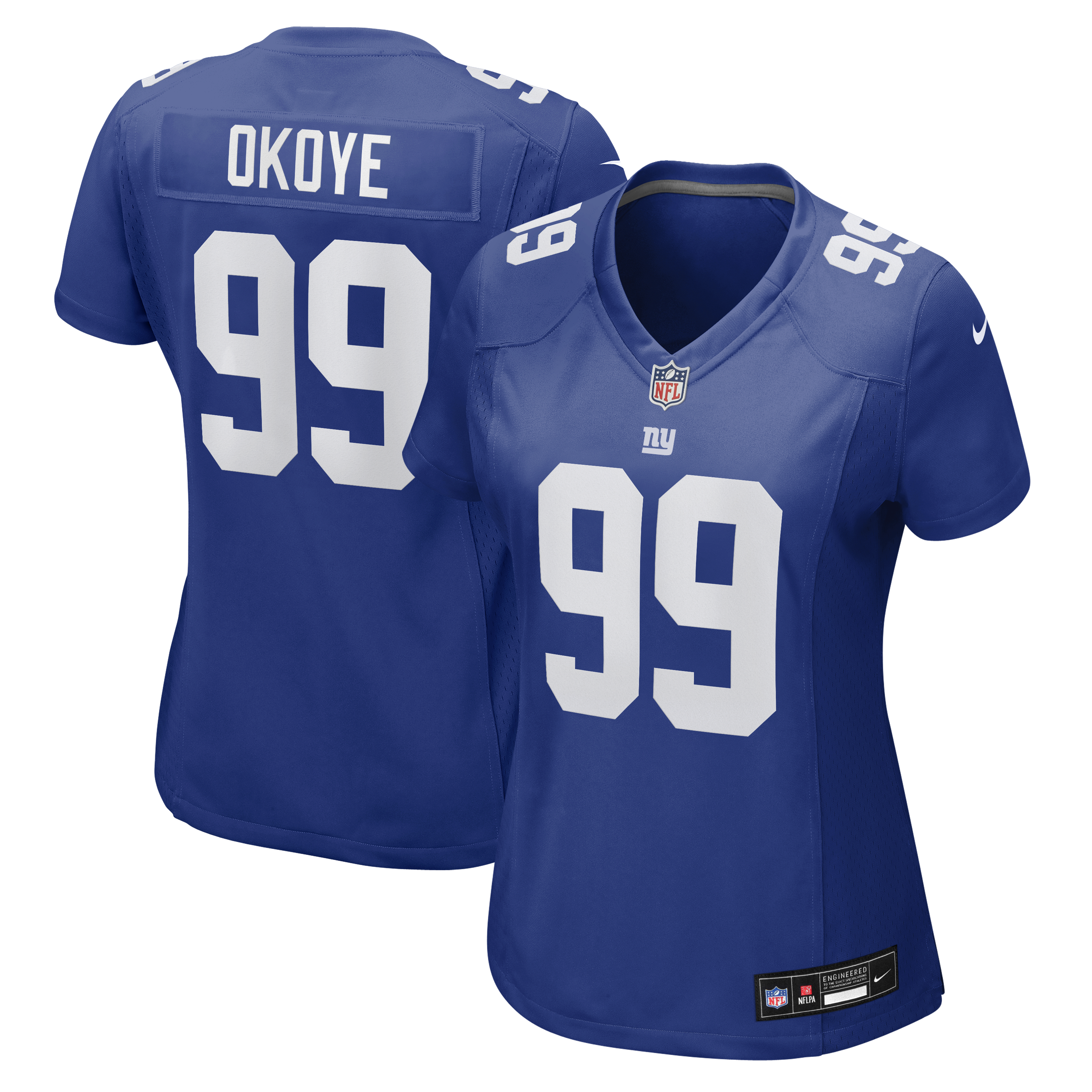 Women's Nike Basil Okoye Royal New York Giants Team Game Jersey