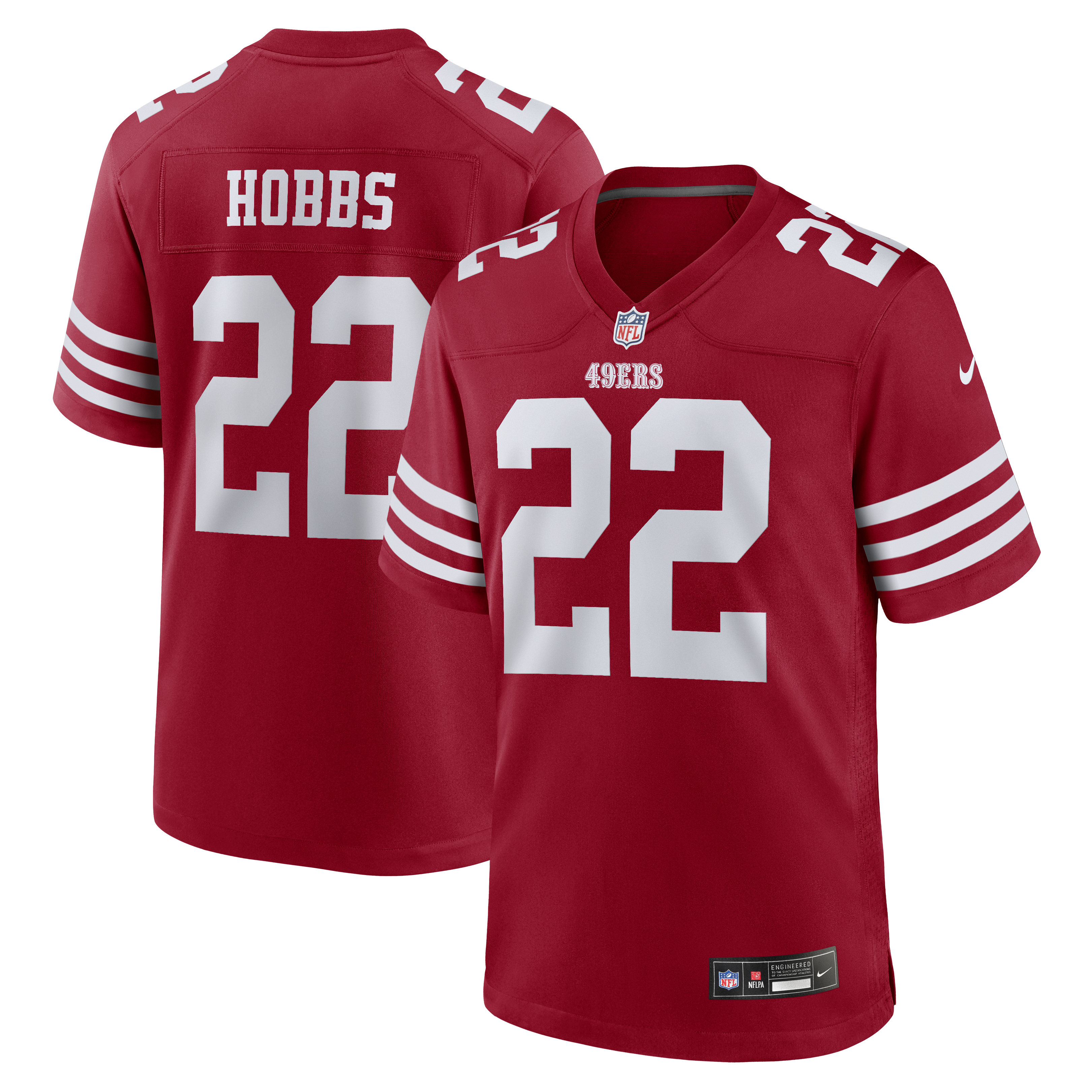 Men's Nike Nate Hobbs Scarlet San Francisco 49ers Team Game Jersey