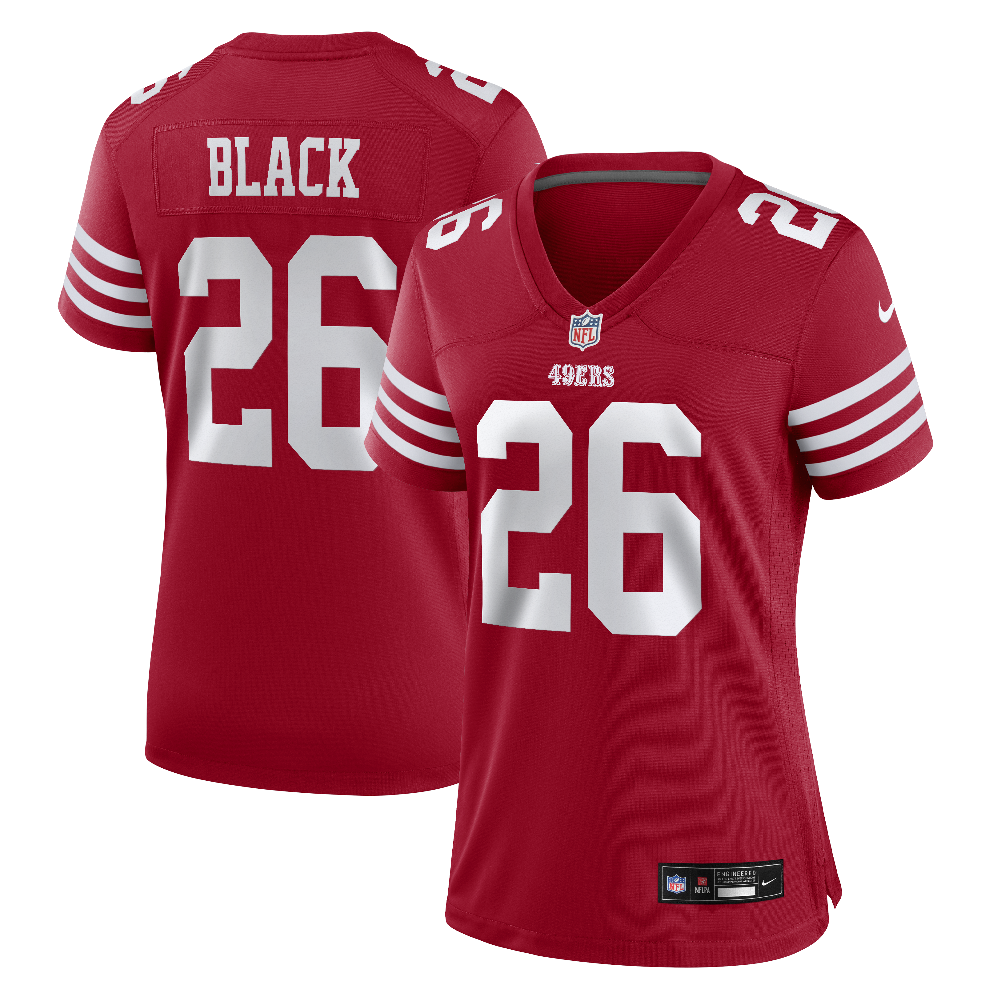 Women's Nike Kaelon Black Scarlet San Francisco 49ers Team Game Jersey