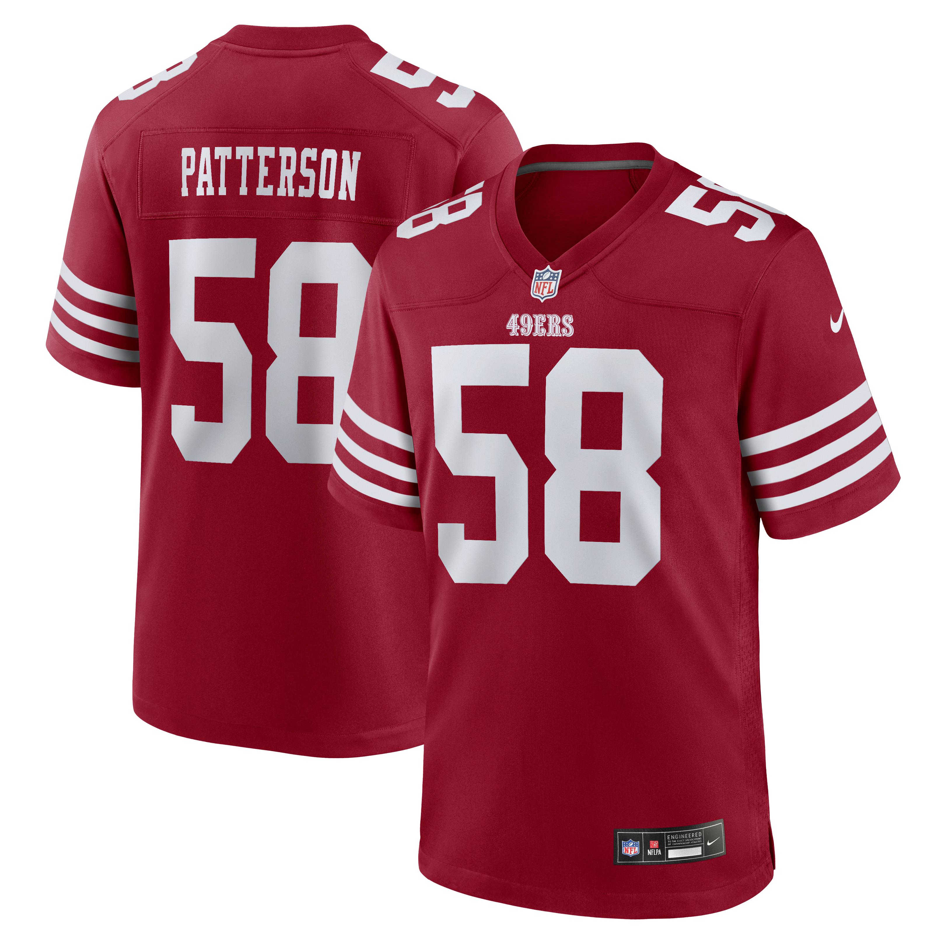 Men's Nike Jarrett Patterson Scarlet San Francisco 49ers Team Game Jersey