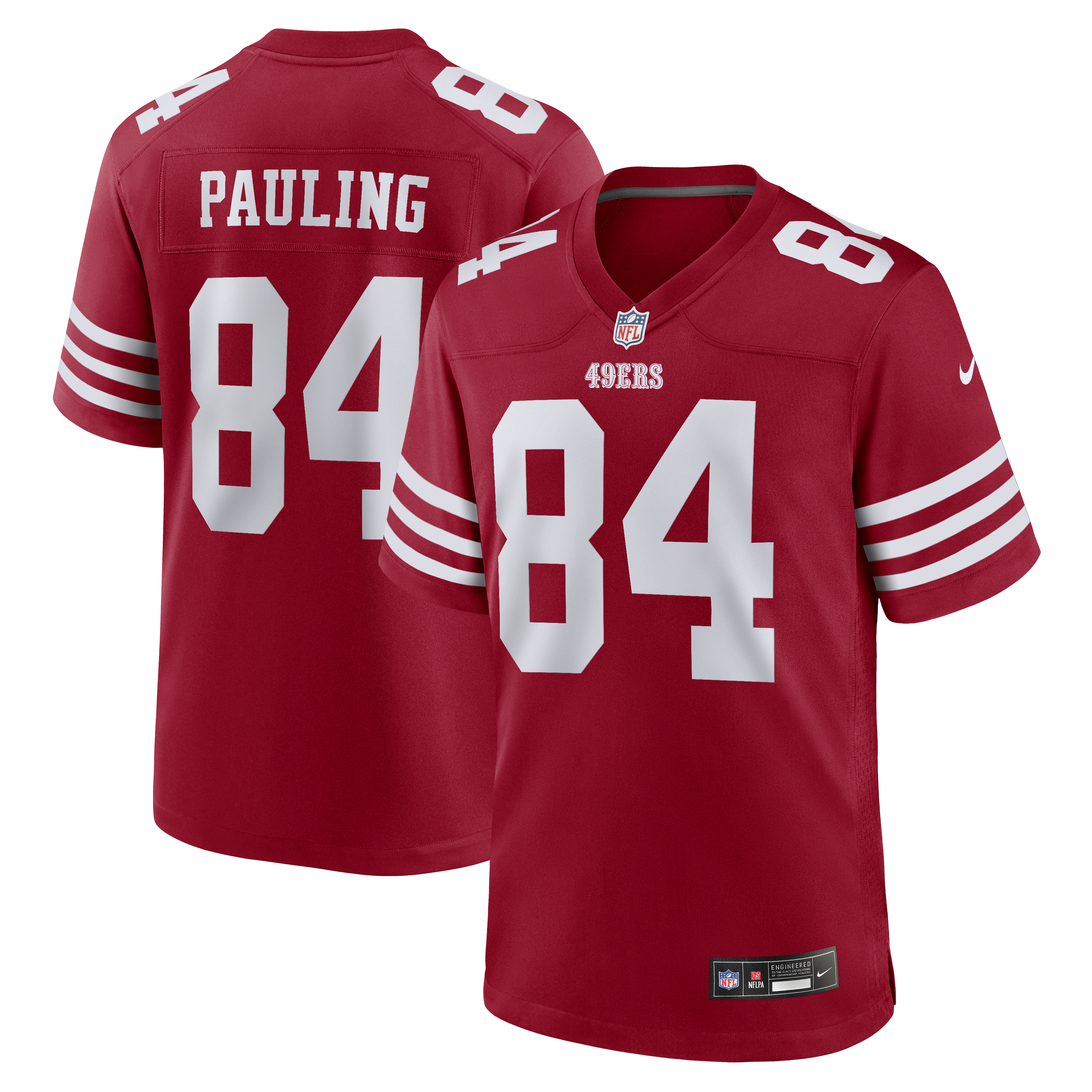 Men's Nike Will Pauling Scarlet San Francisco 49ers Team Game Jersey