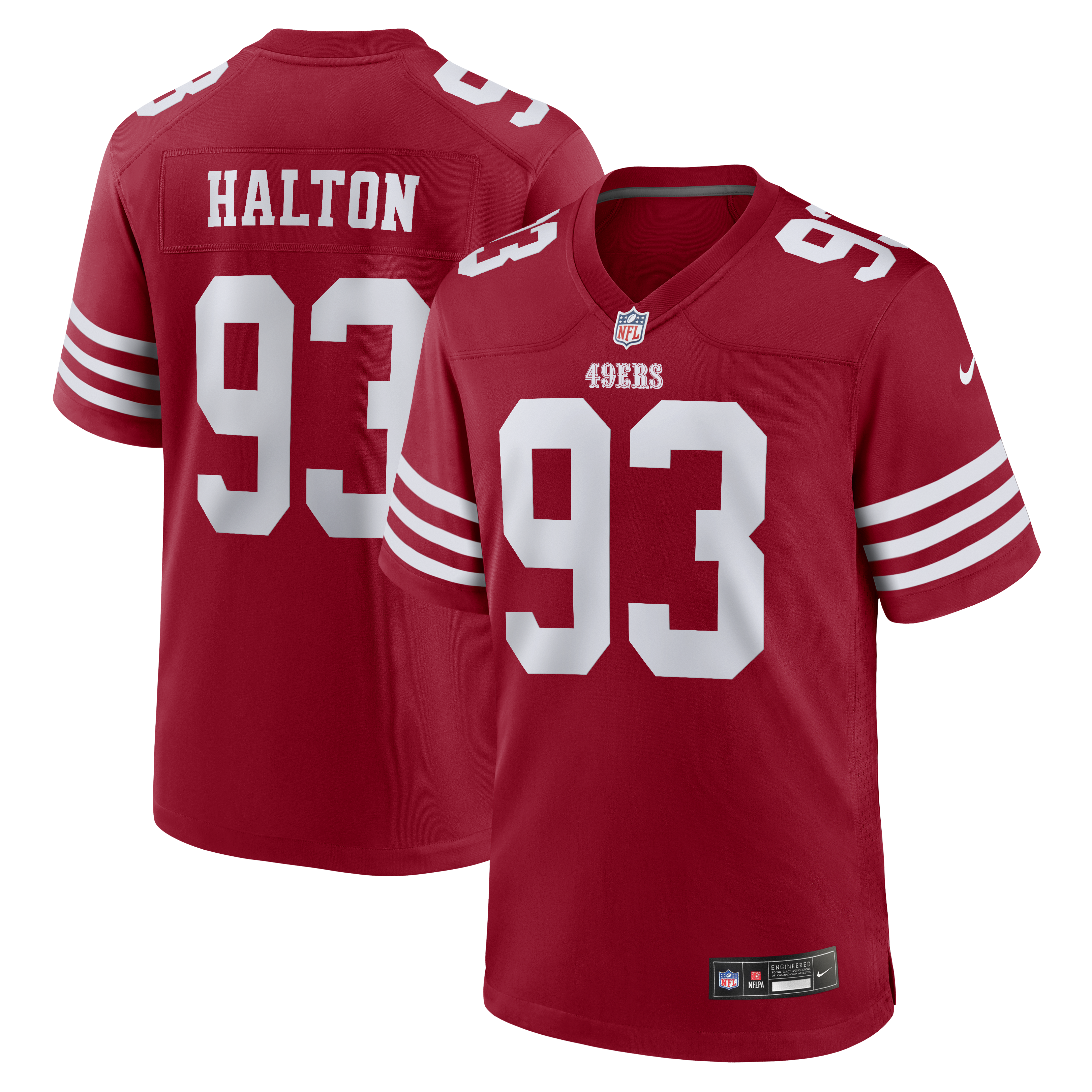 Men's Nike Gracen Halton Scarlet San Francisco 49ers Team Game Jersey