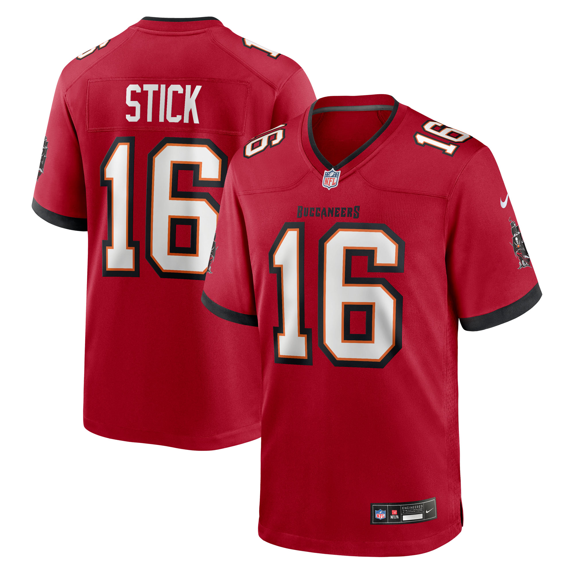 Men's Nike Easton Stick Red Tampa Bay Buccaneers Team Game Jersey