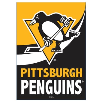 "Pittsburgh Penguins 12.5"" x 28"" Color Wave Double-Sided Burlap Garden Flag"