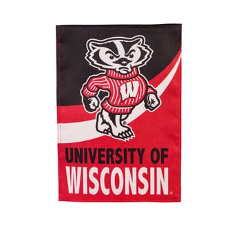 "Wisconsin Badgers 12.5"" x 28"" Color Wave Double-Sided Burlap Garden Flag"