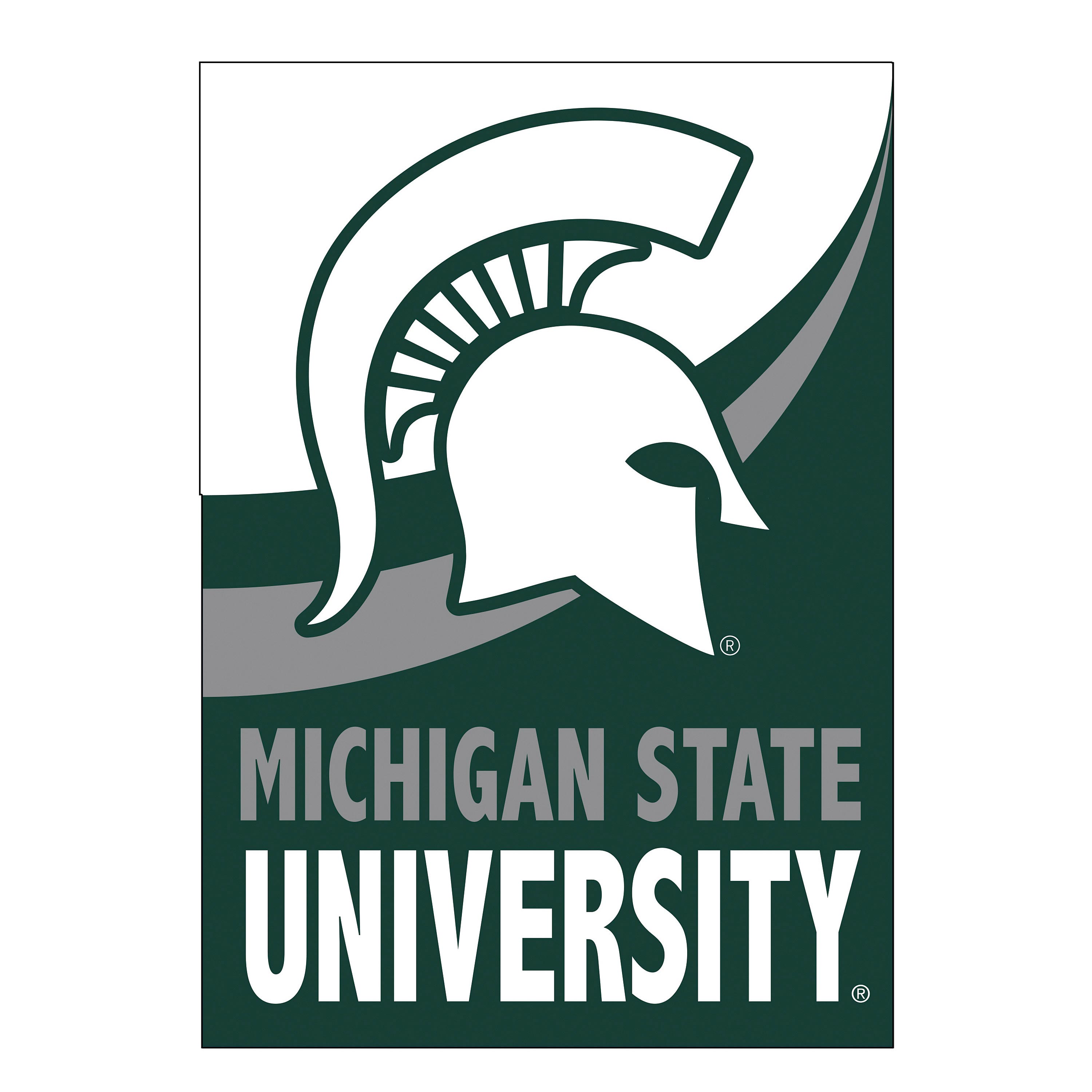 Michigan State Spartans 12.5" x 28" Color Wave Double-Sided Burlap Garden Flag