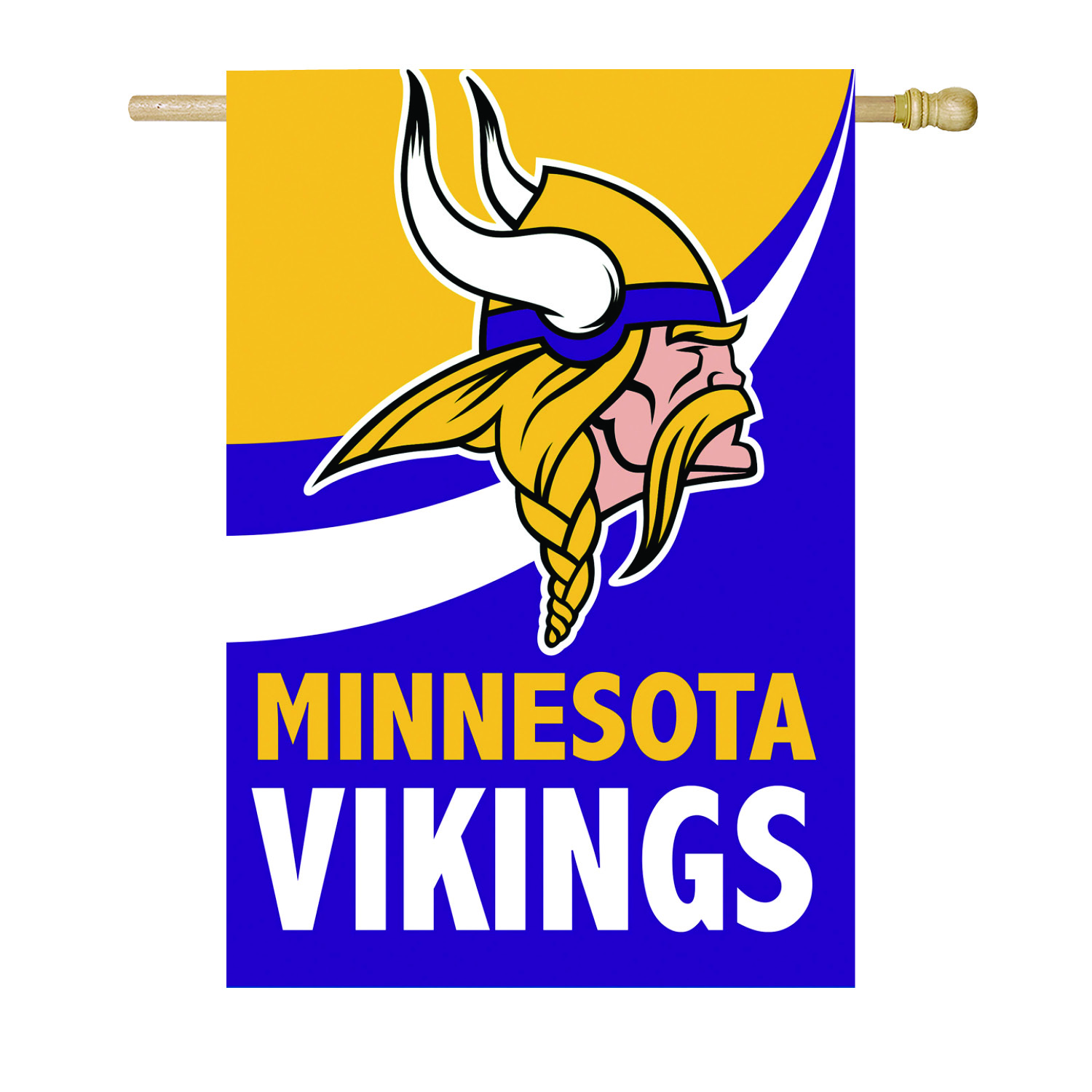 Minnesota Vikings 29" x 43" Color Wave Double-Sided Burlap House Flag