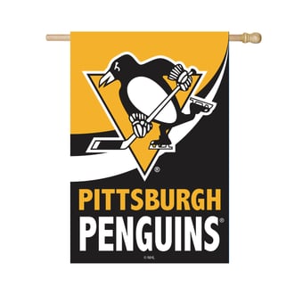 "Pittsburgh Penguins 29"" x 43"" Color Wave Double-Sided Burlap House Flag"