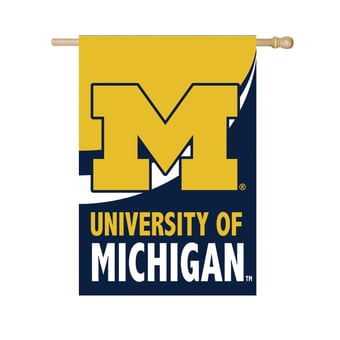 "Michigan Wolverines 29"" x 43"" Color Wave Double-Sided Burlap House Flag"