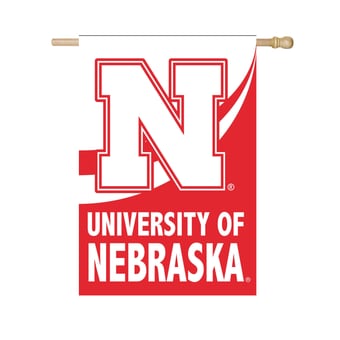 "Nebraska Huskers 29"" x 43"" Color Wave Double-Sided Burlap House Flag"