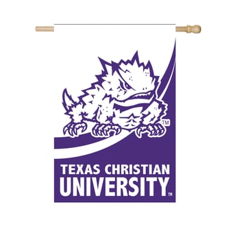 "TCU Horned Frogs 29"" x 43"" Color Wave Double-Sided Burlap House Flag"