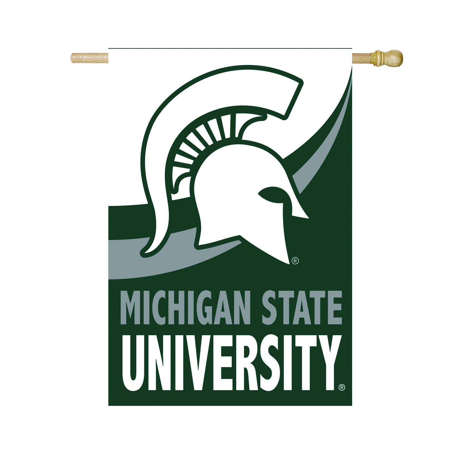 Michigan State Spartans 29" x 43" Color Wave Double-Sided Burlap House Flag