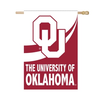 "Oklahoma Sooners 29"" x 43"" Color Wave Double-Sided Burlap House Flag"