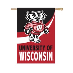Wisconsin Badgers 29" x 43" Color Wave Double-Sided Burlap House Flag
