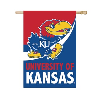 "Kansas Jayhawks 29"" x 43"" Color Wave Double-Sided Burlap House Flag"