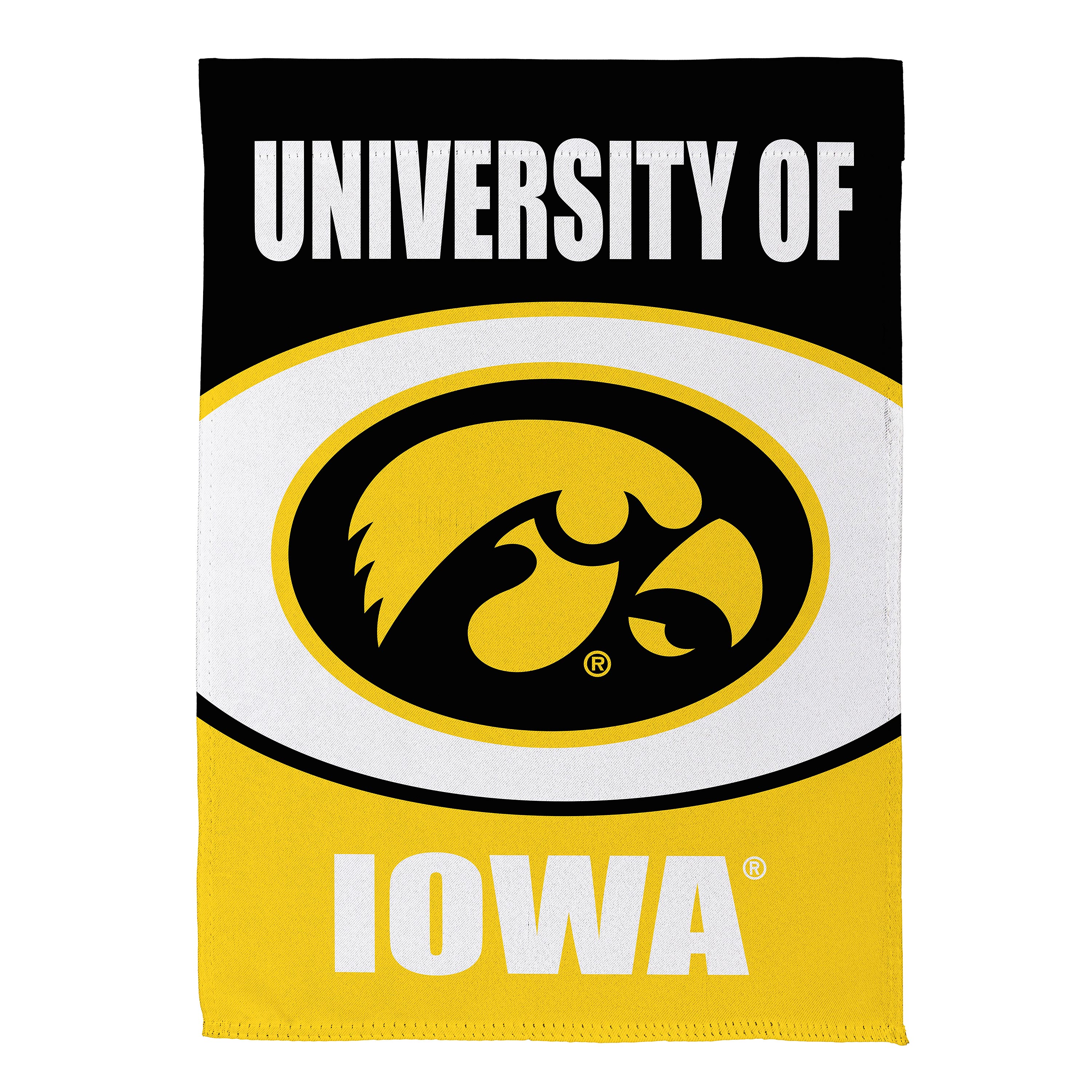 Iowa Hawkeyes 12.5" x 28" Scoped Logo Double-Sided Suede Garden Flag