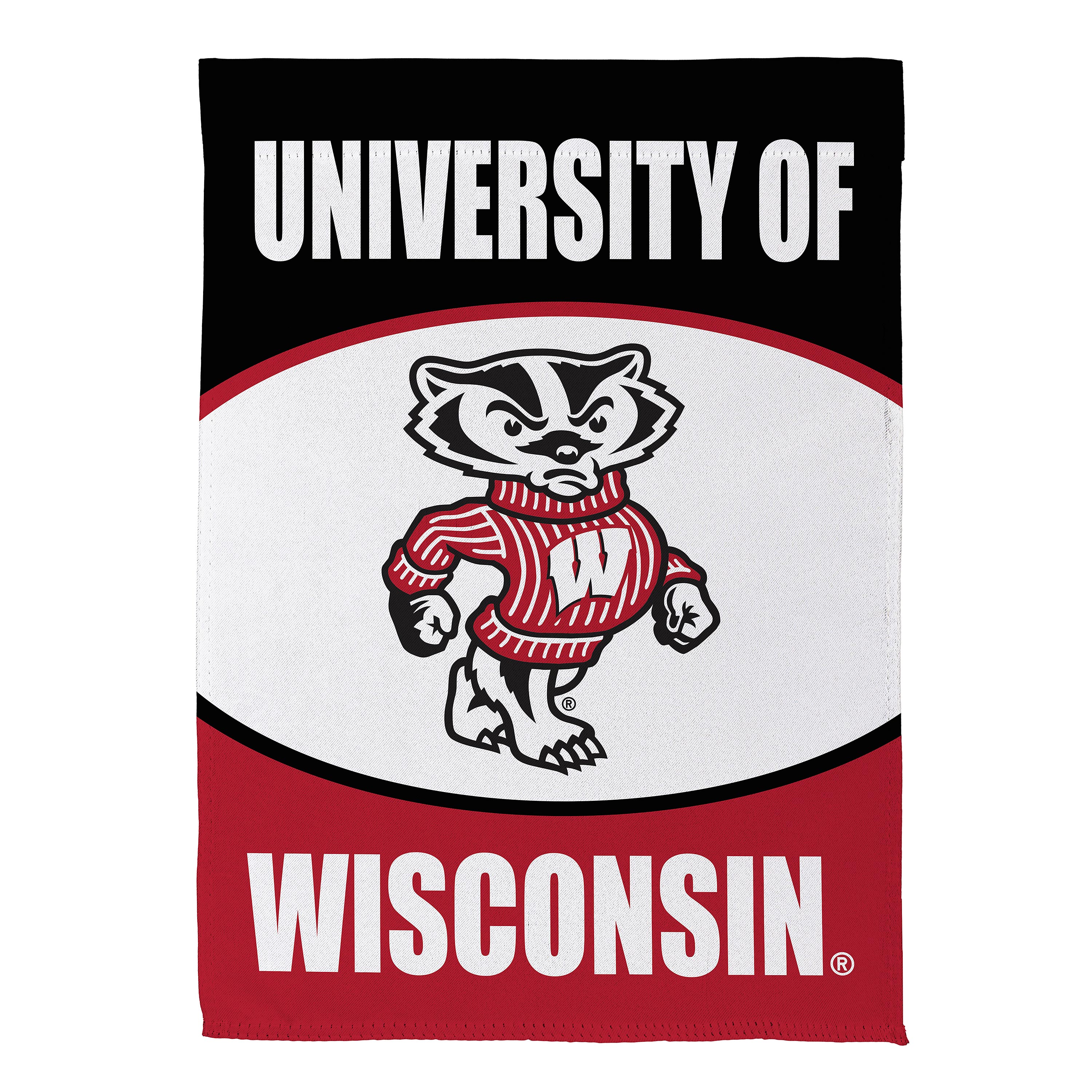 Wisconsin Badgers 12.5" x 28" Scoped Logo Double-Sided Suede Garden Flag