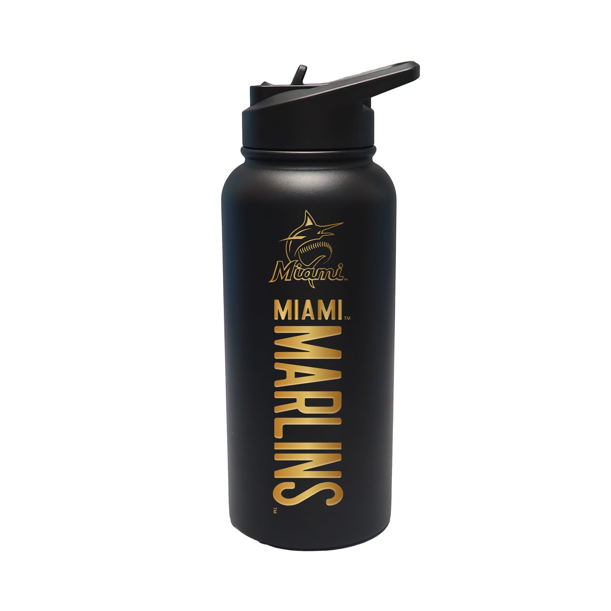 The Memory Company Miami Marlins 32oz. Stainless Steel Gold Lettering Tumbler