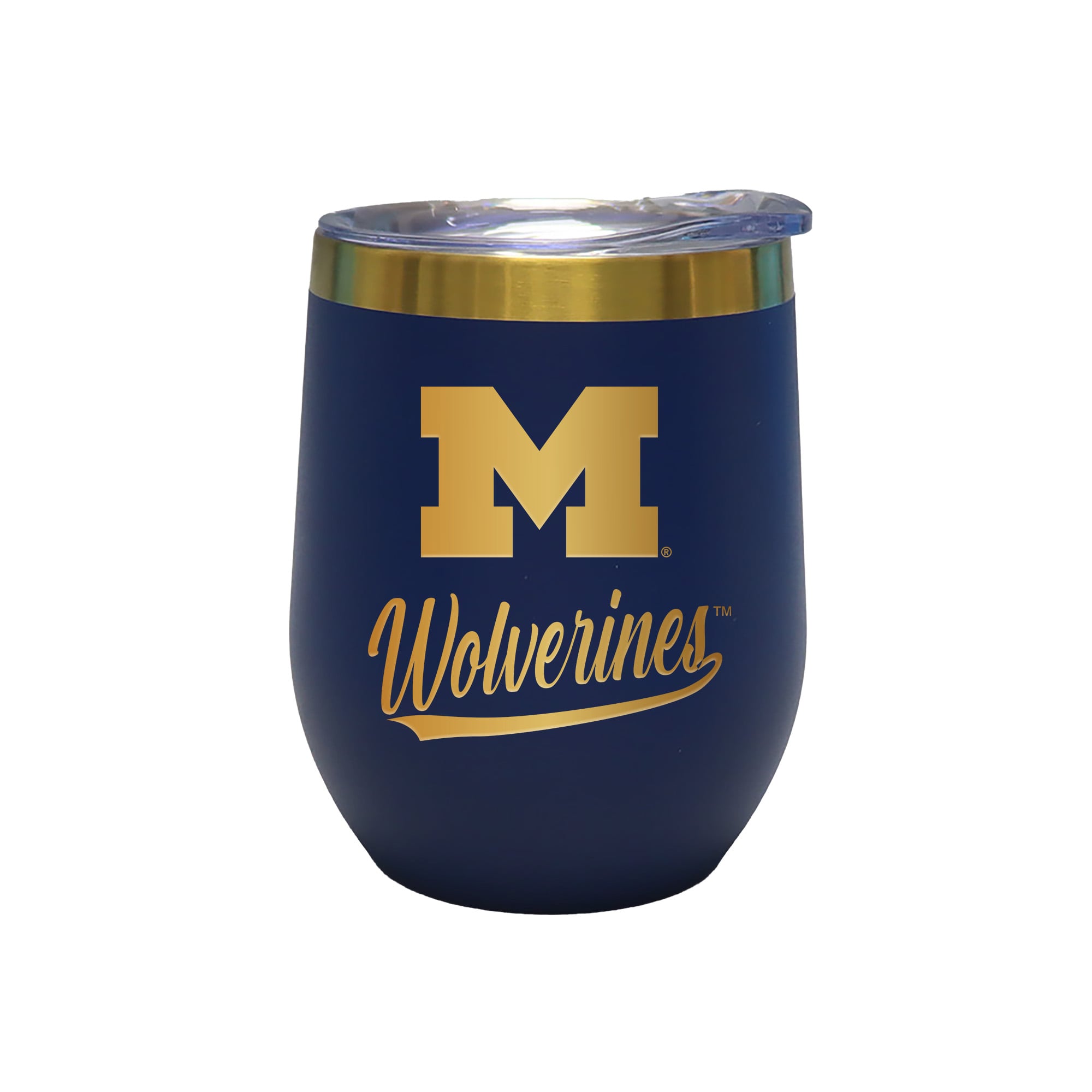 The Memory Company Michigan Wolverines 12oz. Stainless Steel Gold Lettering Stemless Wine Tumbler
