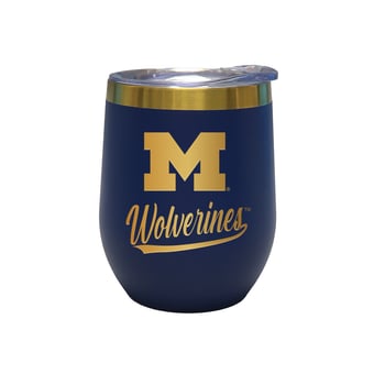 The Memory Company Michigan Wolverines 12oz. Stainless Steel Gold Lettering Stemless Wine Tumbler