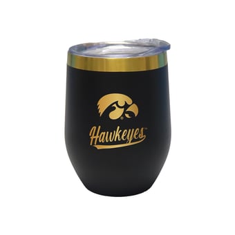 The Memory Company Iowa Hawkeyes 12oz. Stainless Steel Gold Lettering Stemless Wine Tumbler