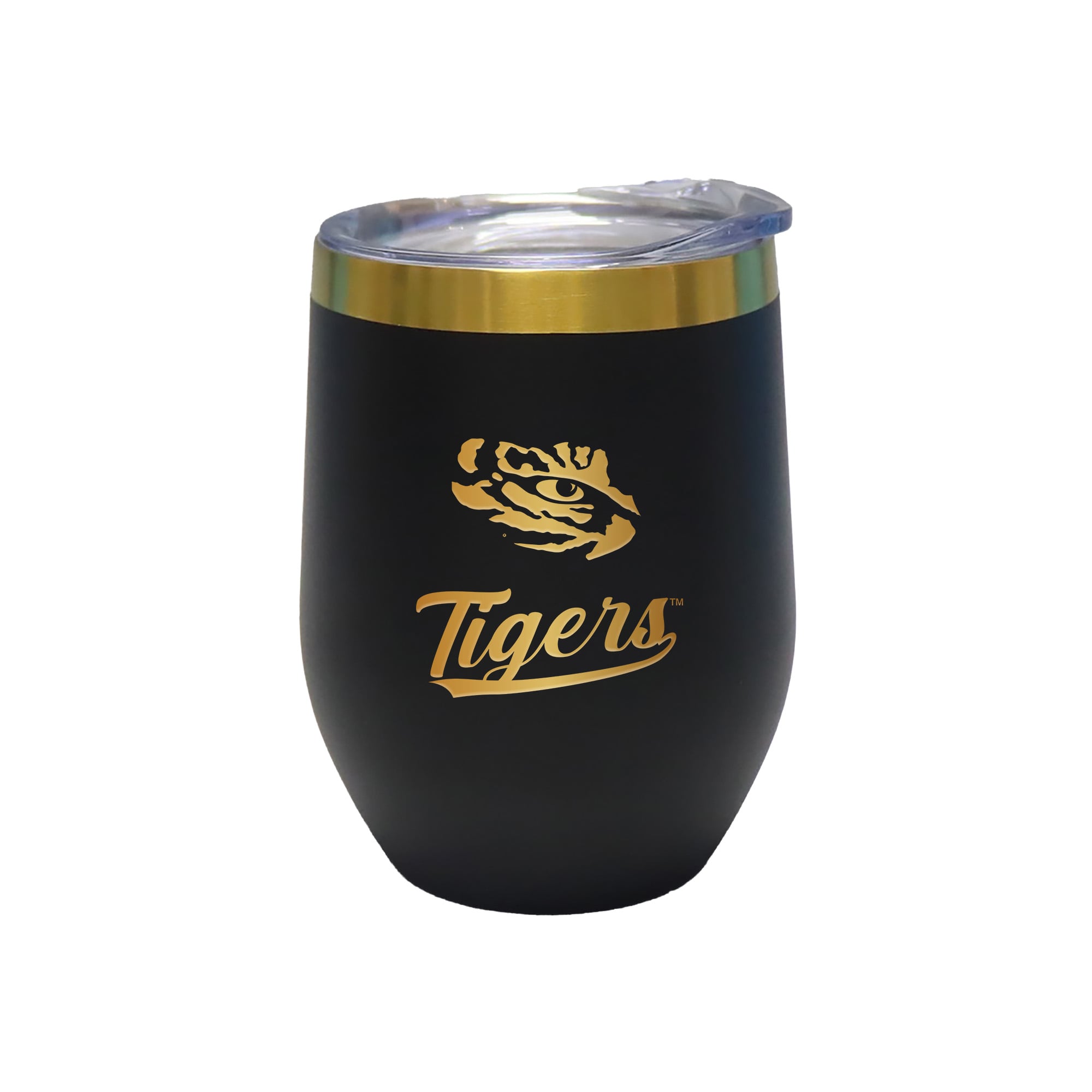 The Memory Company LSU Tigers 12oz. Stainless Steel Gold Lettering Stemless Wine Tumbler