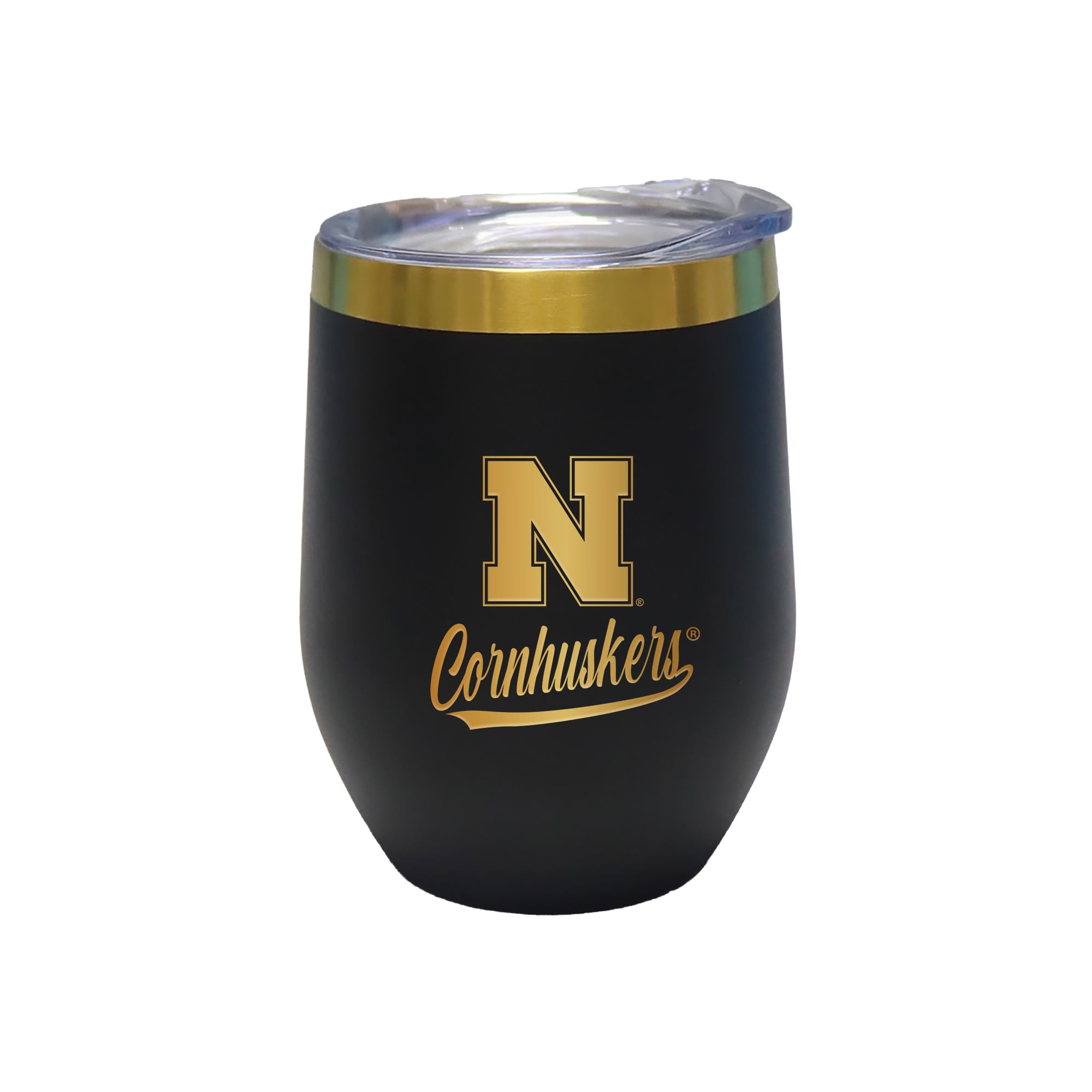 The Memory Company Nebraska Huskers 12oz. Stainless Steel Gold Lettering Stemless Wine Tumbler
