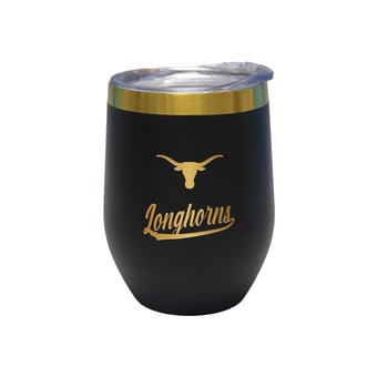 The Memory Company Texas Longhorns 12oz. Stainless Steel Gold Lettering Stemless Wine Tumbler