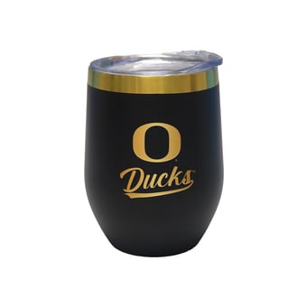 The Memory Company Oregon Ducks 12oz. Stainless Steel Gold Lettering Stemless Wine Tumbler