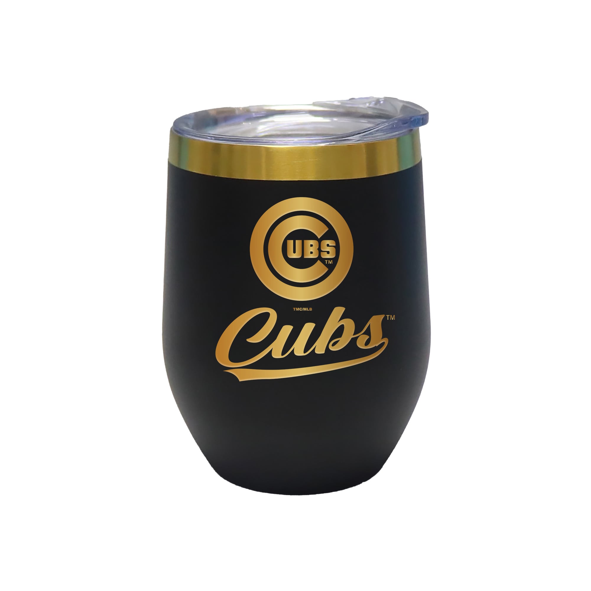 The Memory Company Chicago Cubs 12oz. Stainless Steel Gold Lettering Stemless Wine Tumbler