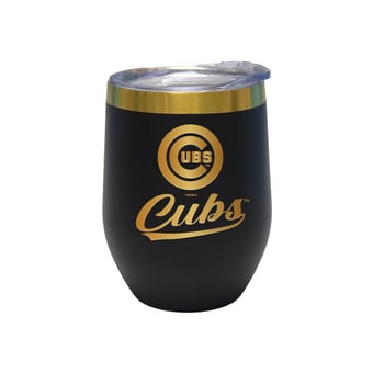 The Memory Company Chicago Cubs 12oz. Stainless Steel Gold Lettering Stemless Wine Tumbler