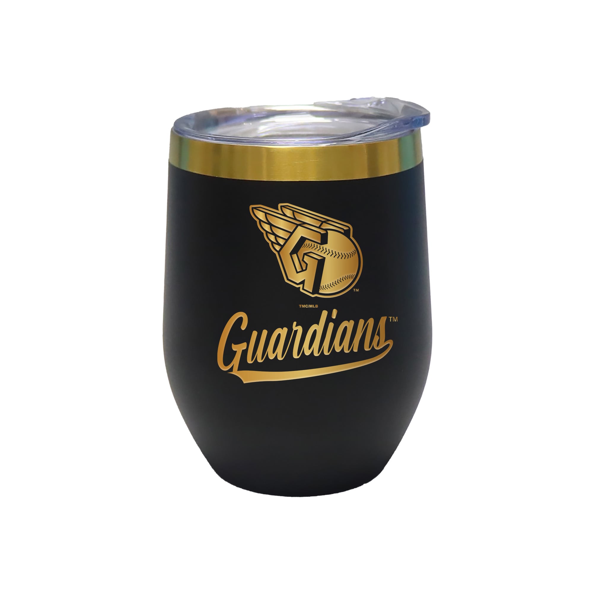 The Memory Company Cleveland Guardians 12oz. Stainless Steel Gold Lettering Stemless Wine Tumbler