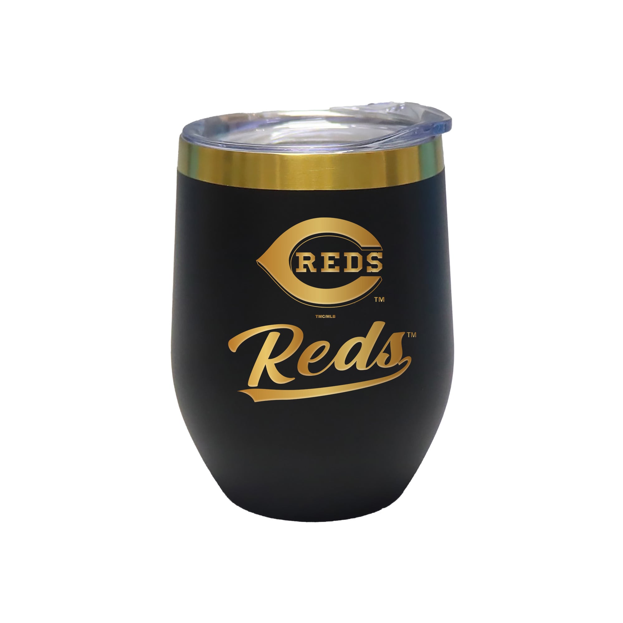 The Memory Company Cincinnati Reds 12oz. Stainless Steel Gold Lettering Stemless Wine Tumbler