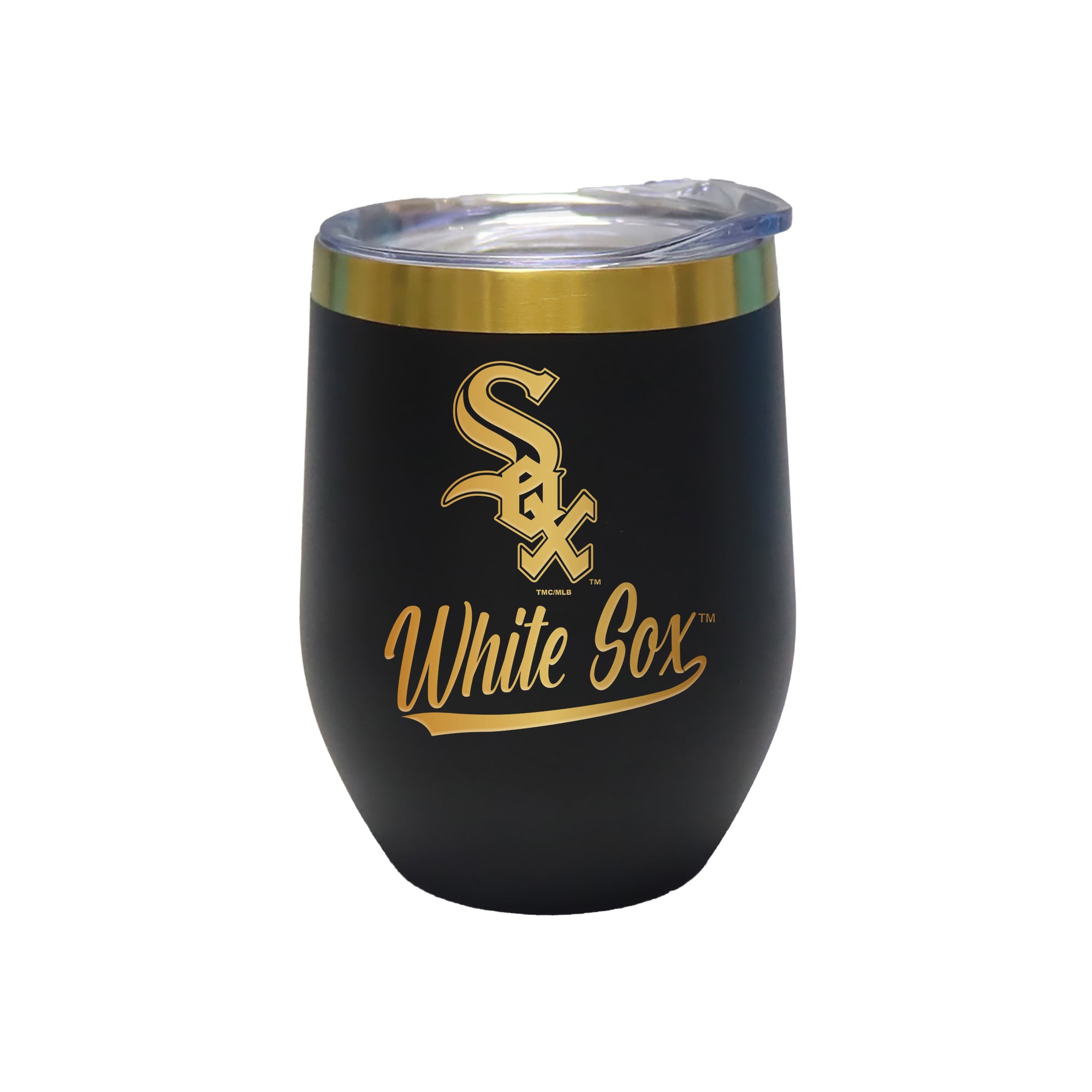 The Memory Company Chicago White Sox 12oz. Stainless Steel Gold Lettering Stemless Wine Tumbler