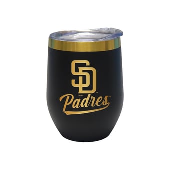The Memory Company San Diego Padres 12oz. Stainless Steel Gold Lettering Stemless Wine Tumbler