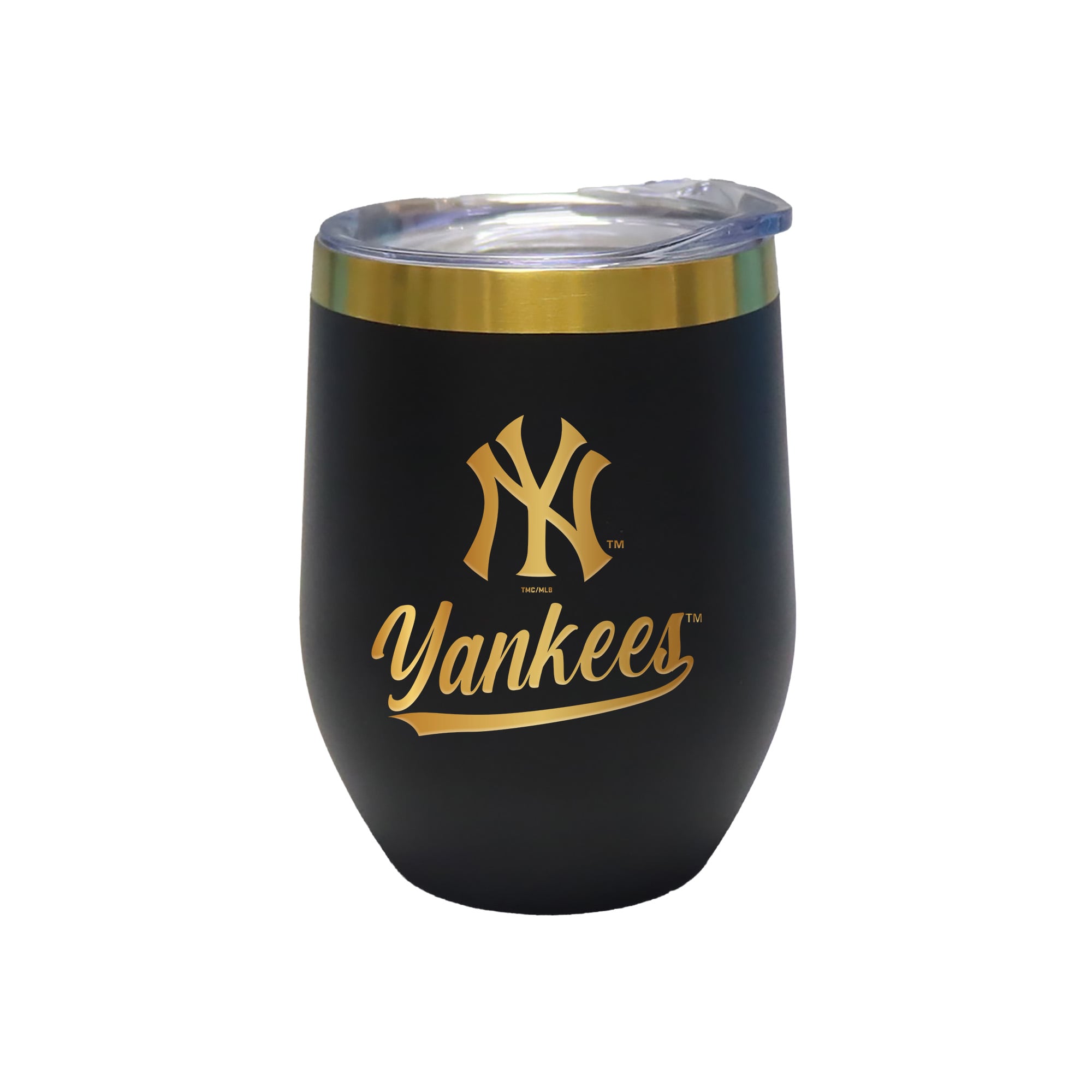 The Memory Company New York Yankees 12oz. Stainless Steel Gold Lettering Stemless Wine Tumbler