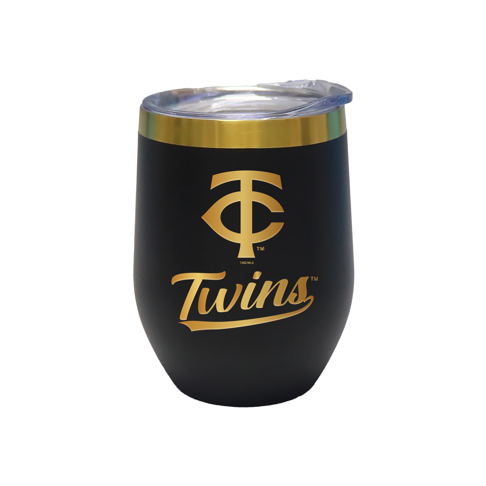 The Memory Company Minnesota Twins 12oz. Stainless Steel Gold Lettering Stemless Wine Tumbler