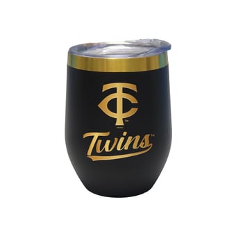 The Memory Company Minnesota Twins 12oz. Stainless Steel Gold Lettering Stemless Wine Tumbler