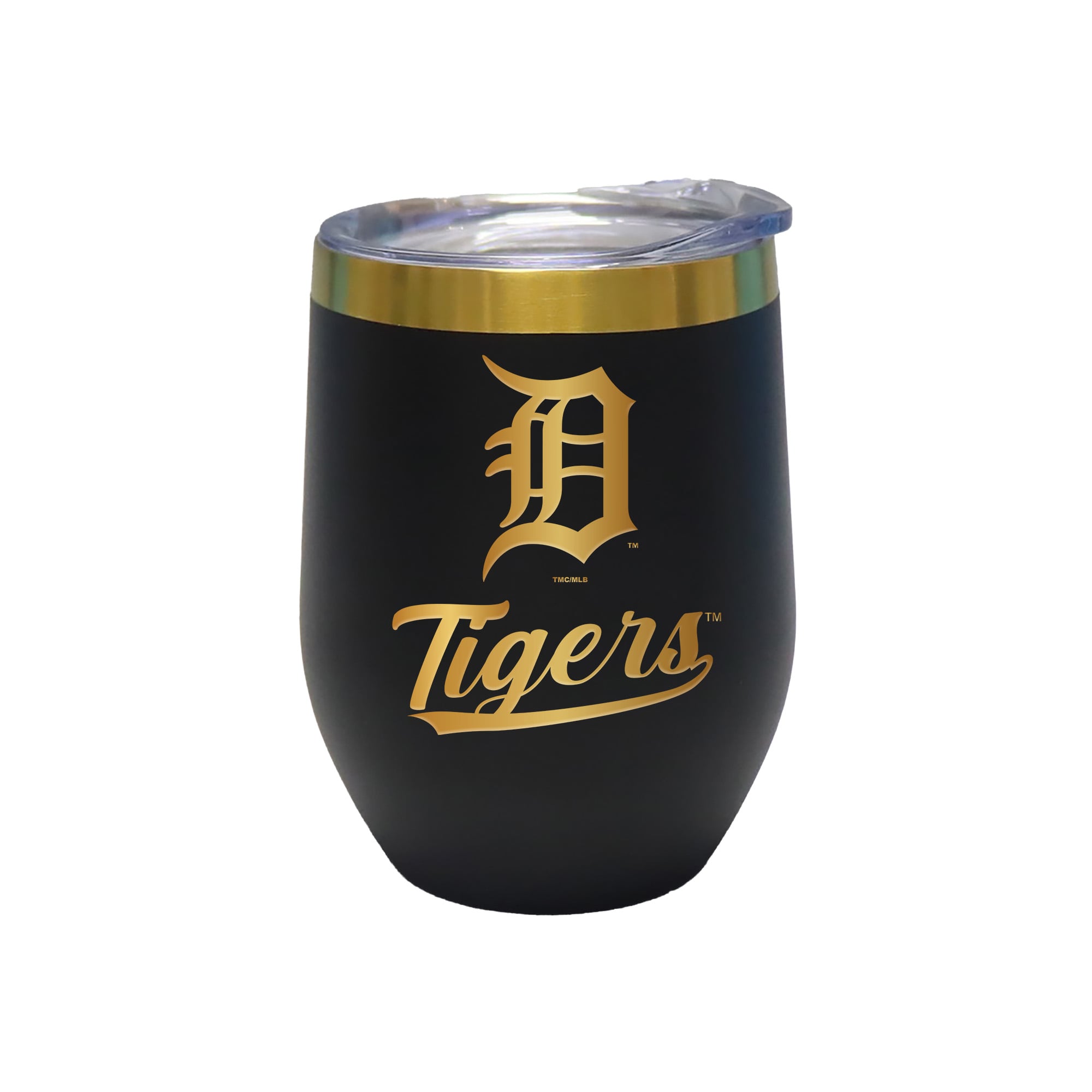 The Memory Company Detroit Tigers 12oz. Stainless Steel Gold Lettering Stemless Wine Tumbler