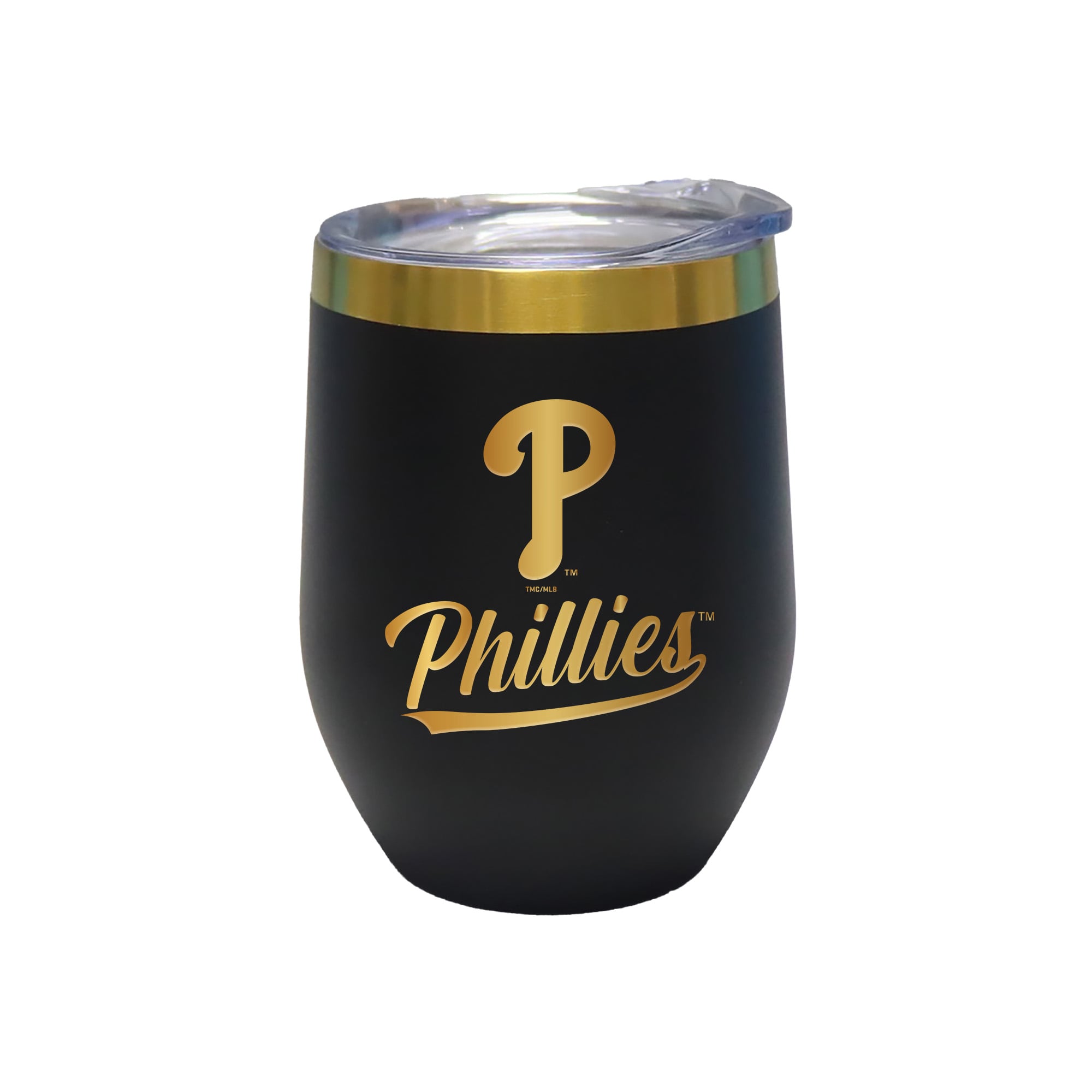 The Memory Company Philadelphia Phillies 12oz. Stainless Steel Gold Lettering Stemless Wine Tumbler