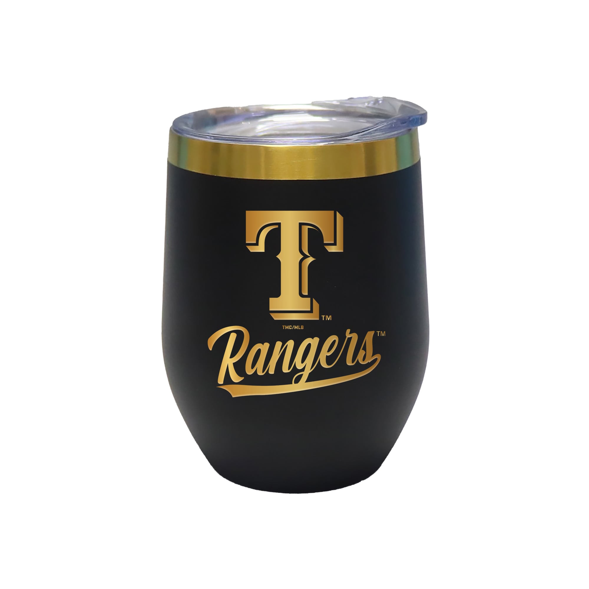 The Memory Company Texas Rangers 12oz. Stainless Steel Gold Lettering Stemless Wine Tumbler