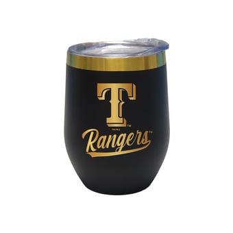 The Memory Company Texas Rangers 12oz. Stainless Steel Gold Lettering Stemless Wine Tumbler