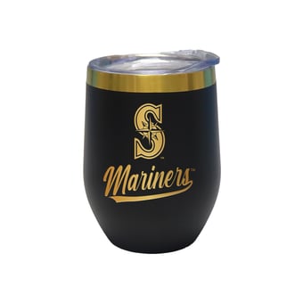 The Memory Company Seattle Mariners 12oz. Stainless Steel Gold Lettering Stemless Wine Tumbler