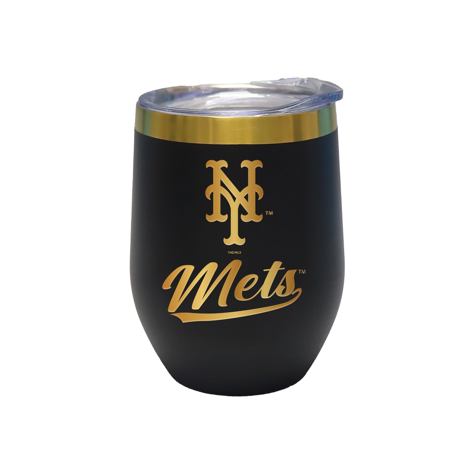 The Memory Company New York Mets 12oz. Stainless Steel Gold Lettering Stemless Wine Tumbler