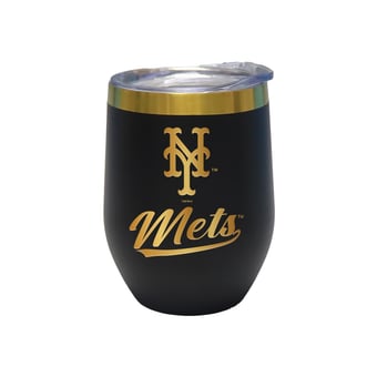 The Memory Company New York Mets 12oz. Stainless Steel Gold Lettering Stemless Wine Tumbler