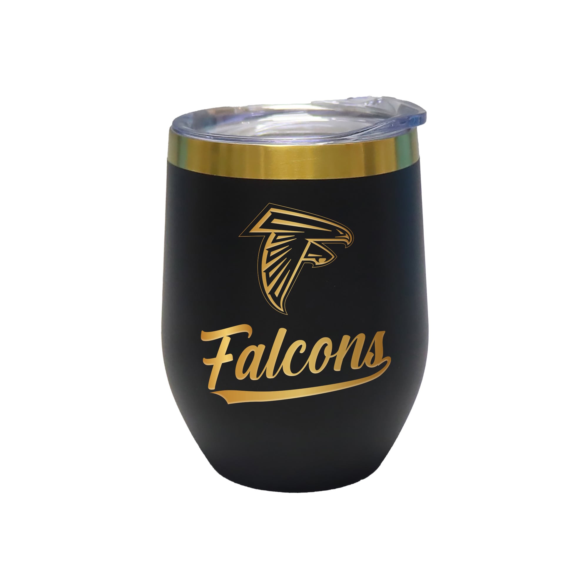 The Memory Company Atlanta Falcons 12oz. Stainless Steel Gold Lettering Stemless Wine Tumbler