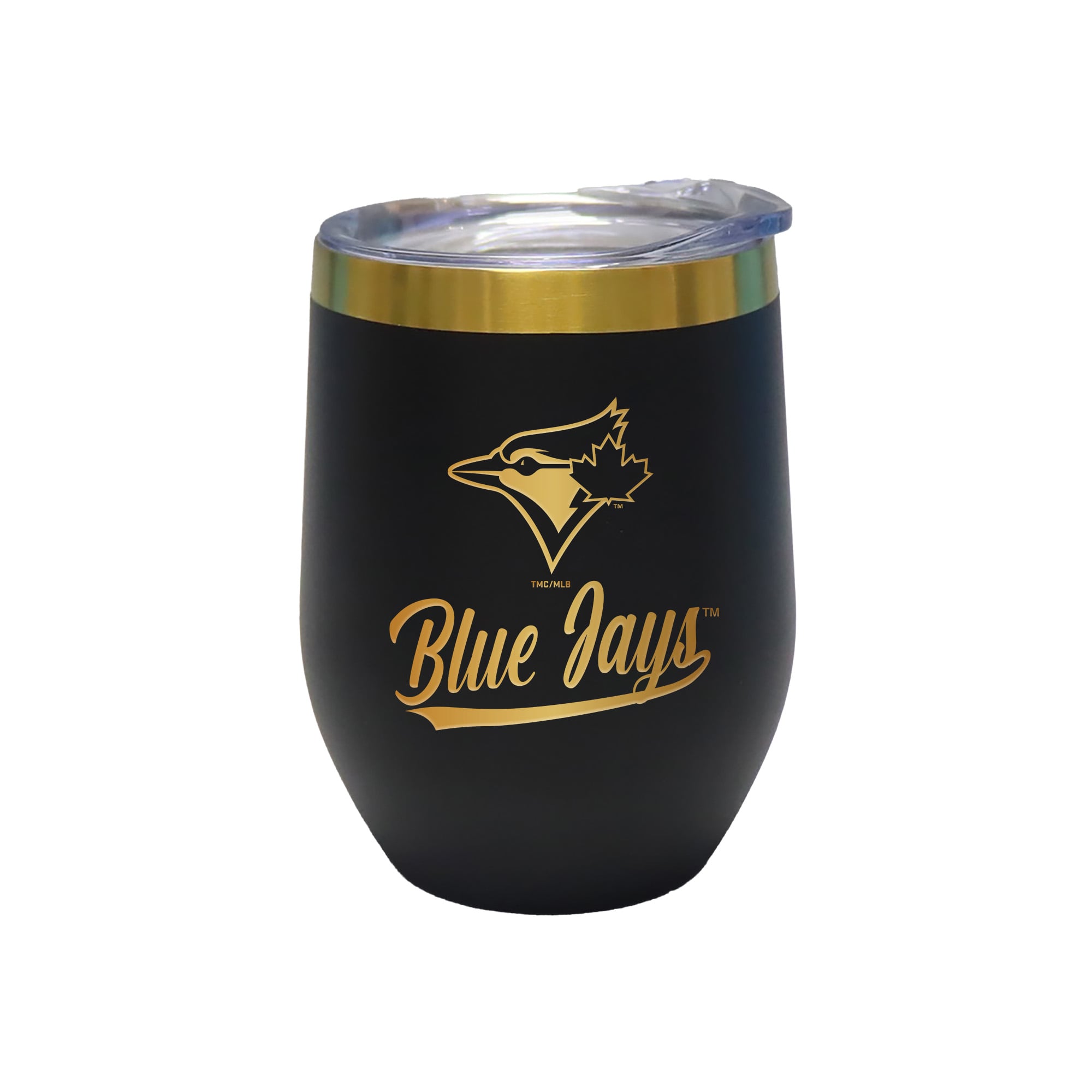 The Memory Company Toronto Blue Jays 12oz. Stainless Steel Gold Lettering Stemless Wine Tumbler