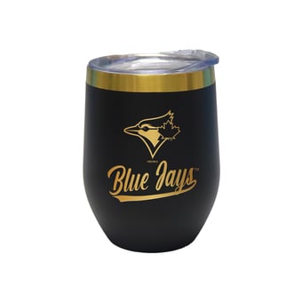 The Memory Company Toronto Blue Jays 12oz. Stainless Steel Gold Lettering Stemless Wine Tumbler