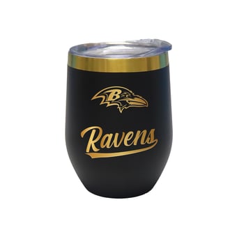 The Memory Company Baltimore Ravens 12oz. Stainless Steel Gold Lettering Stemless Wine Tumbler