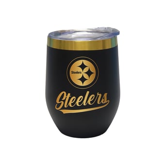 The Memory Company Pittsburgh Steelers 12oz. Stainless Steel Gold Lettering Stemless Wine Tumbler